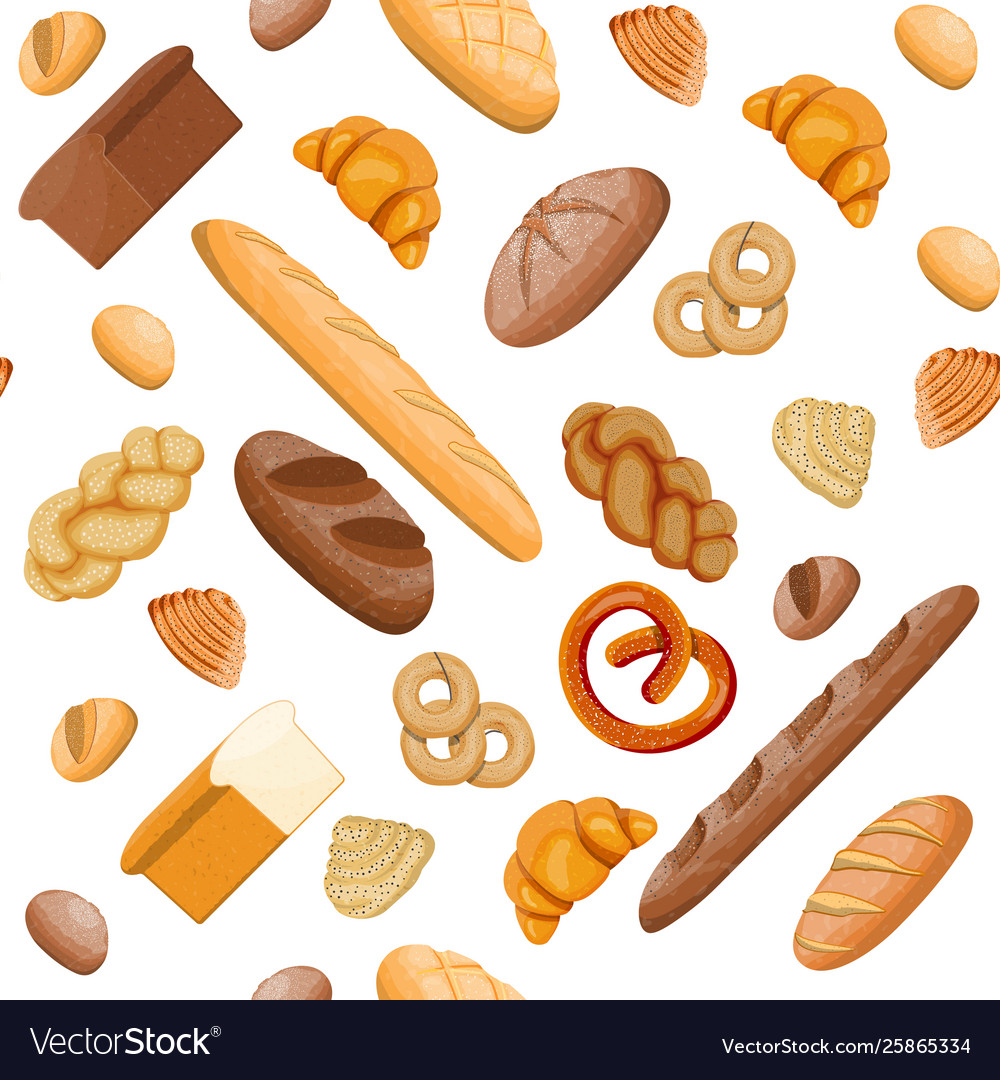 Big bread icons set seamless pattern vector image Big bread icons set seamless pattern