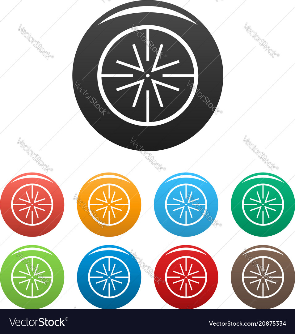 Center target icons set color Royalty Free Vector Image