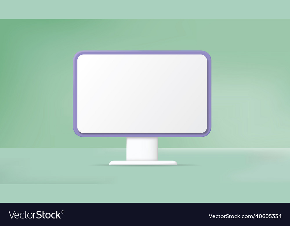 Computer monitor screen template vector image Computer monitor screen template