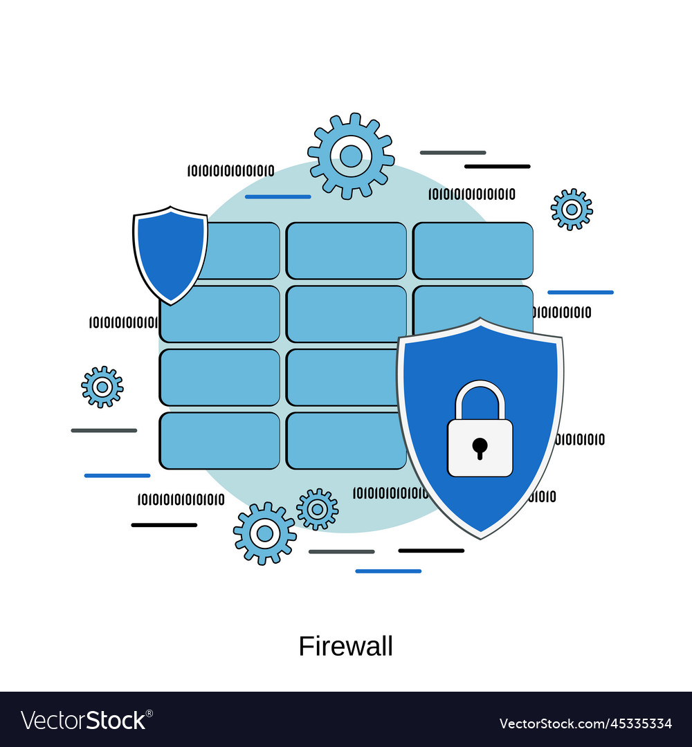 Firewall computer security concept vector image Firewall computer security concept