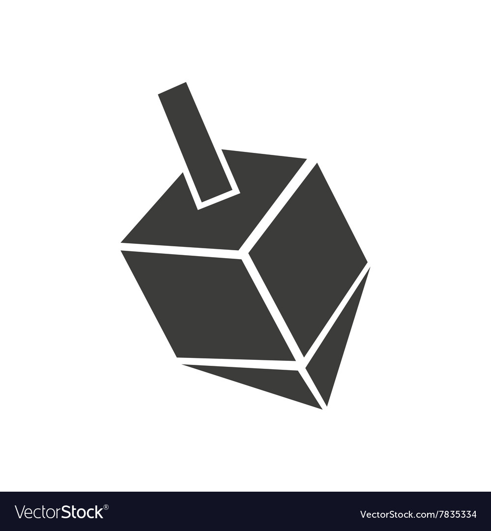 Flat icon in black and white style dreidel Vector Image