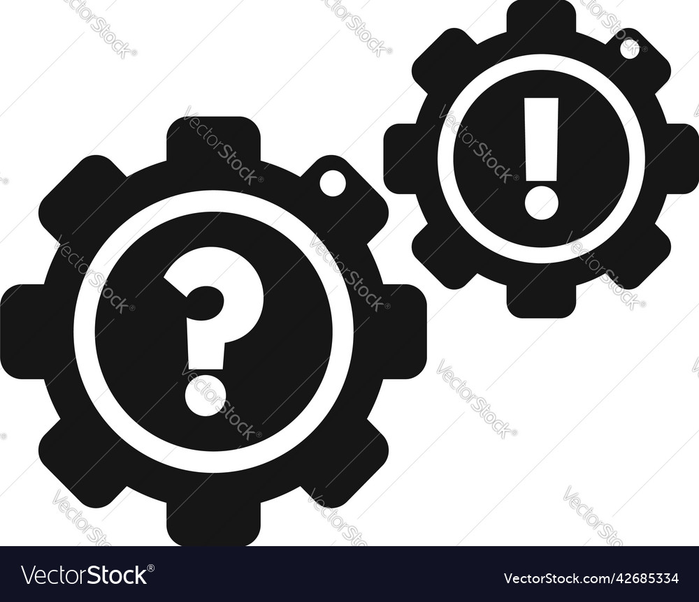 Gear solution icon simple business problem Vector Image
