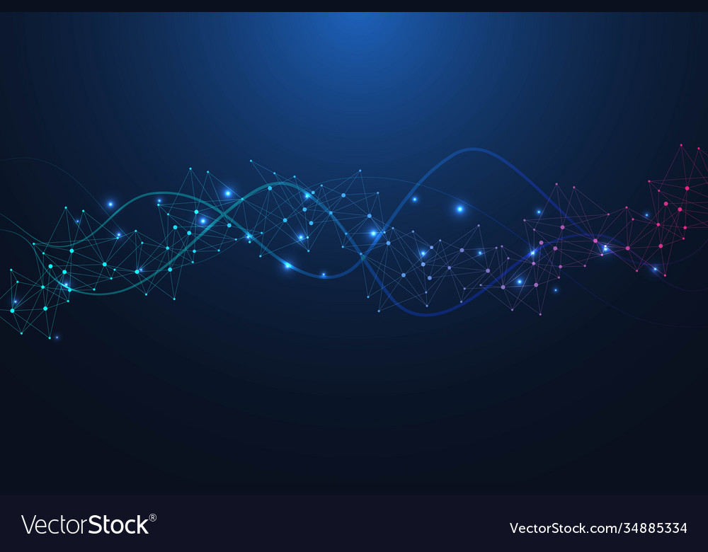Geometric abstract background with connected line vector image Geometric abstract background with connected line