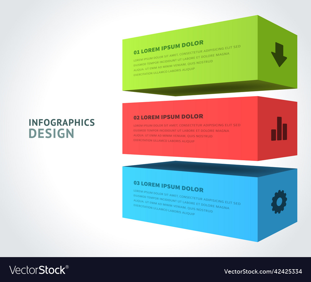 Geometric shape infographics design rectangle Vector Image