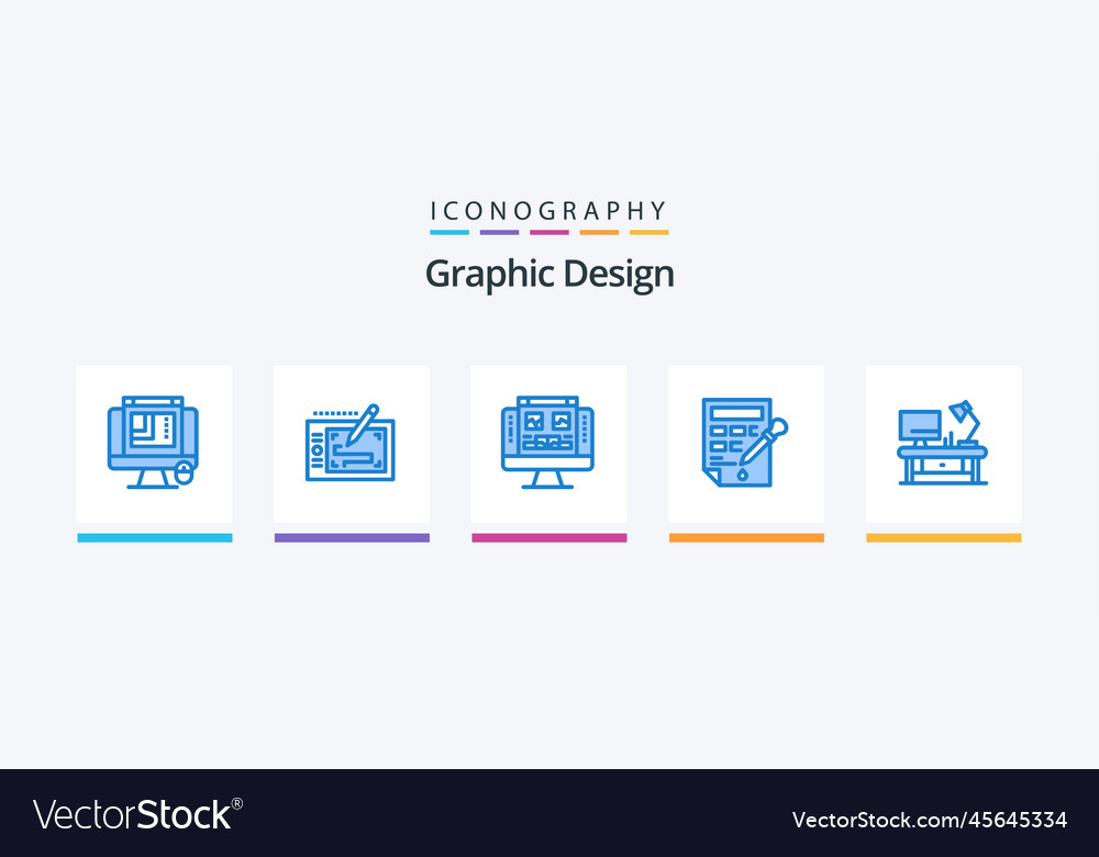 Graphic design blue 5 icon pack including lamp