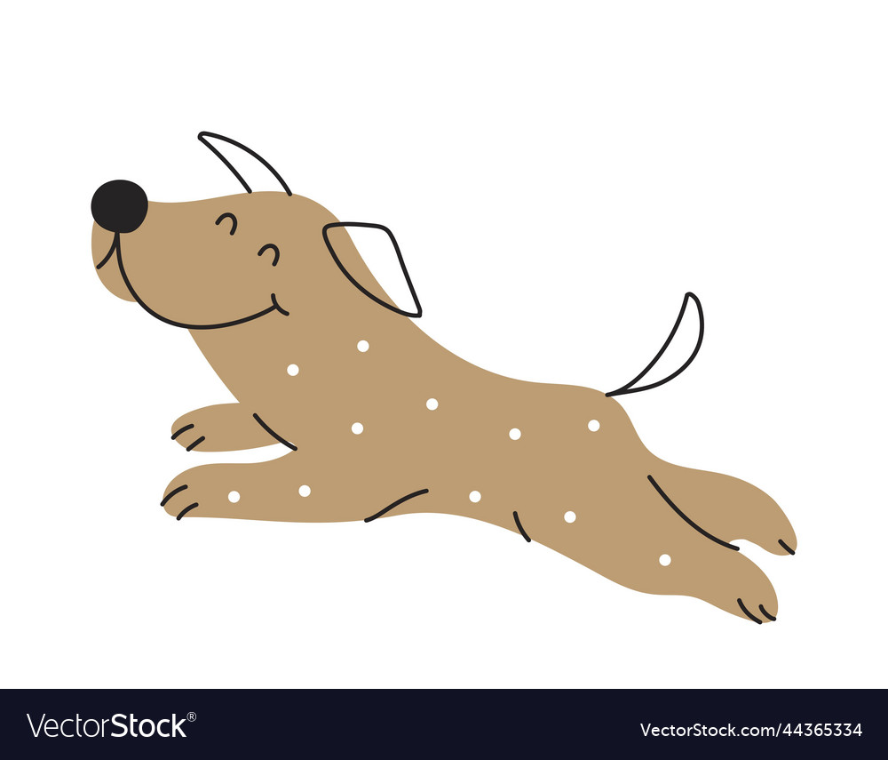 Grey cute doodle dog Royalty Free Vector Image