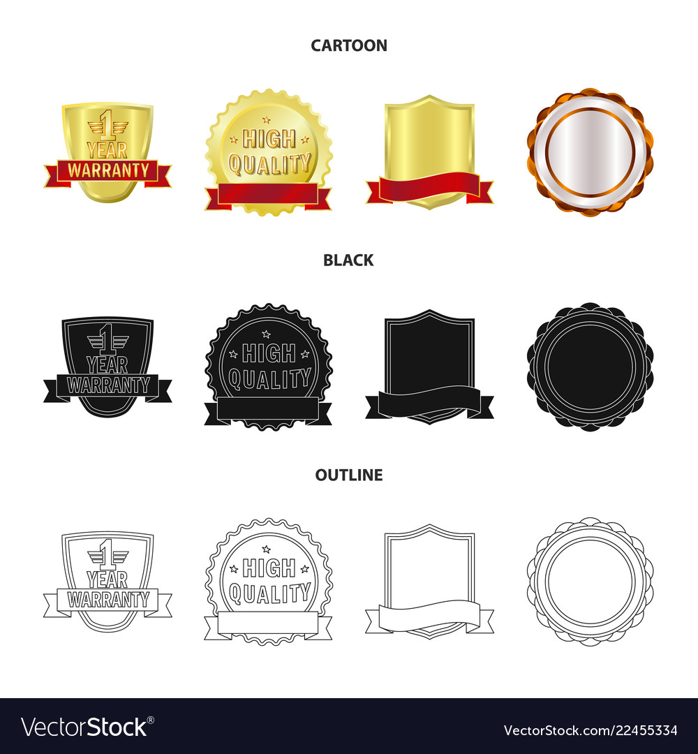 Isolated object of emblem and badge icon set