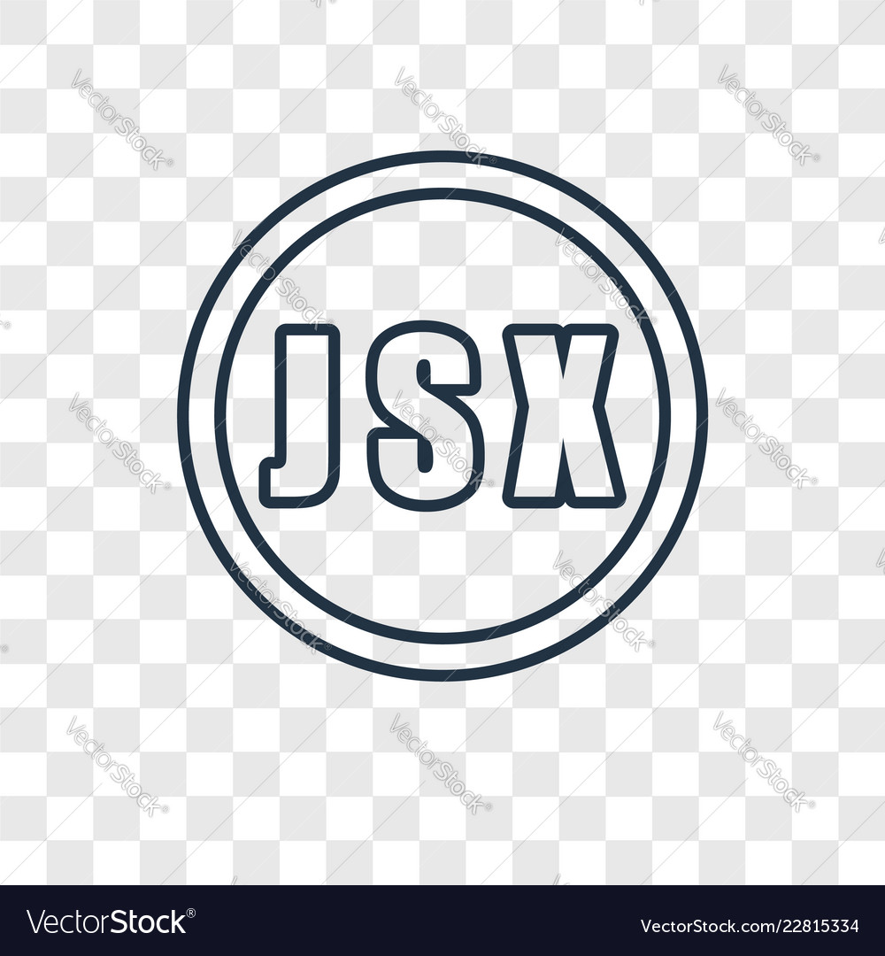 Jsx concept linear icon isolated on transparent vector image Jsx concept linear icon isolated on transparent