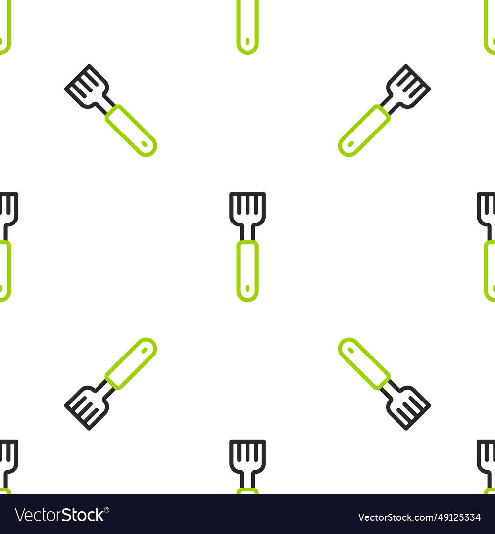 Line fork icon isolated seamless pattern on white vector image Line fork icon isolated seamless pattern on white