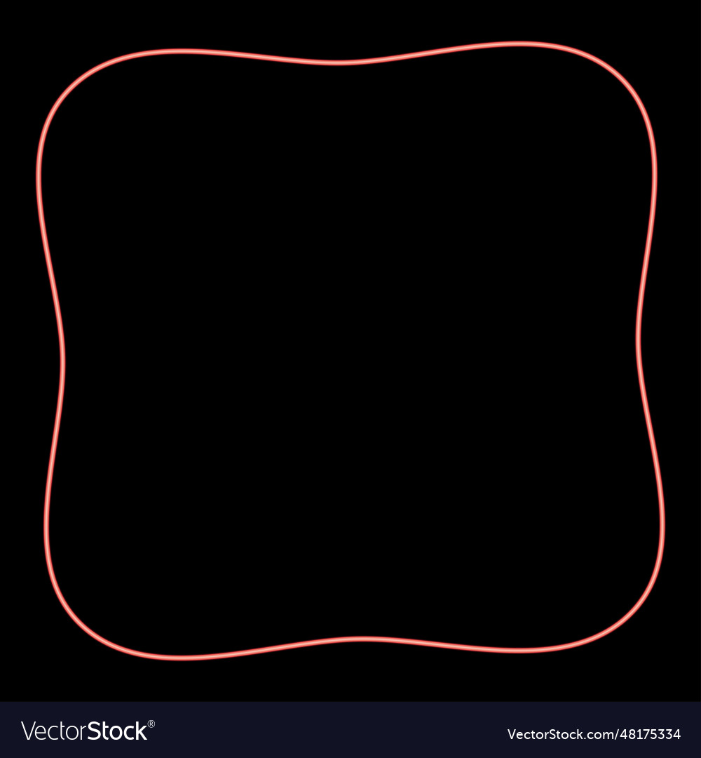 Neon square have rounded corners rectangle shape vector image Neon square have rounded corners rectangle shape