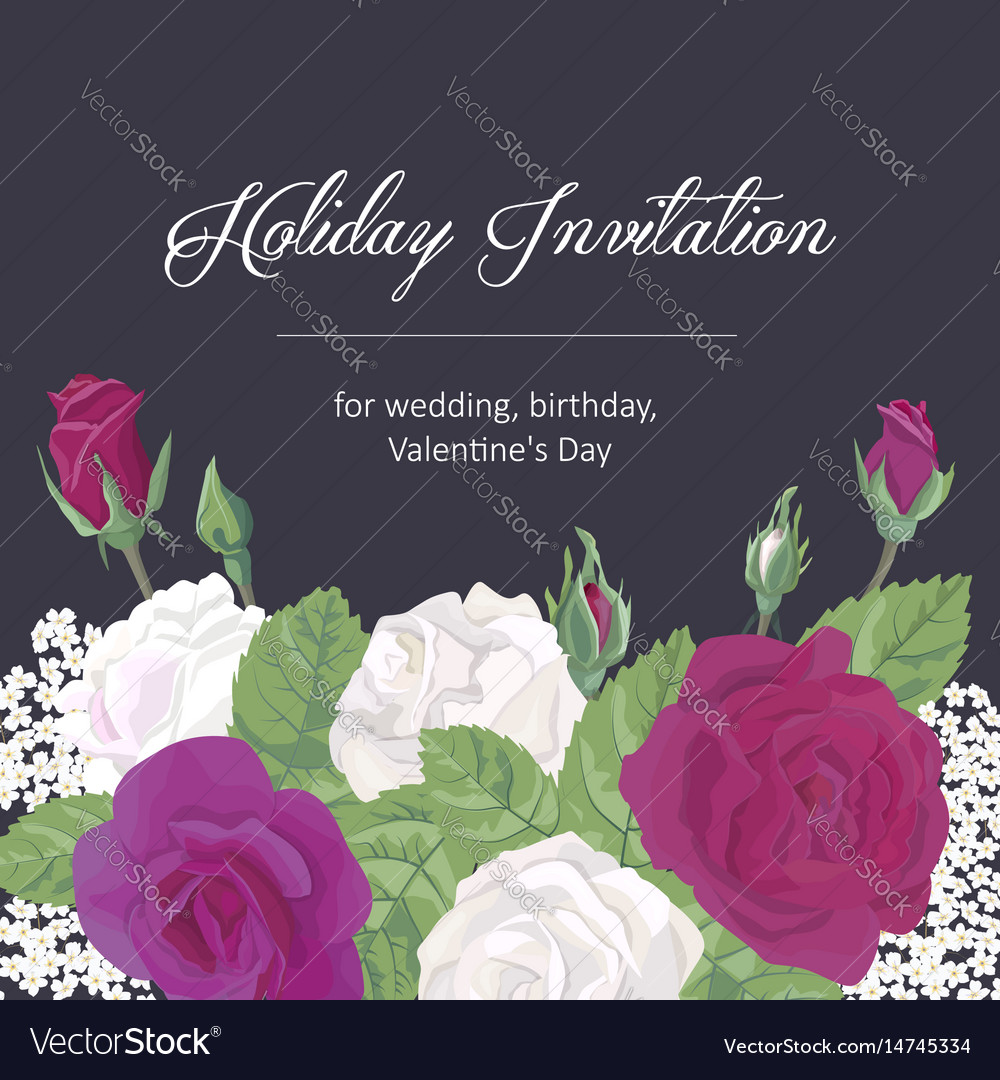 Romantic greeting card on dark background