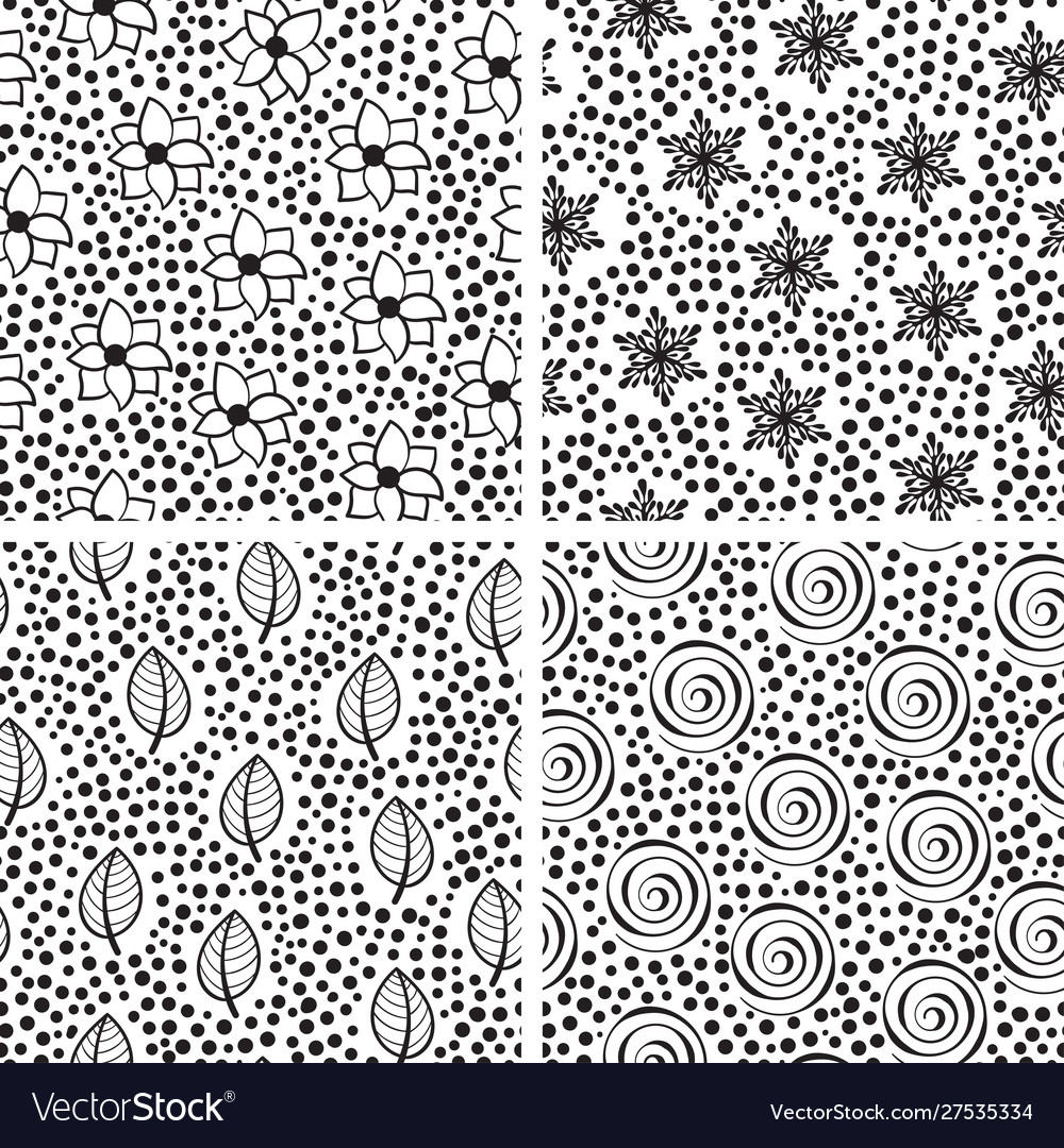Set 4 abstract seamless patterns