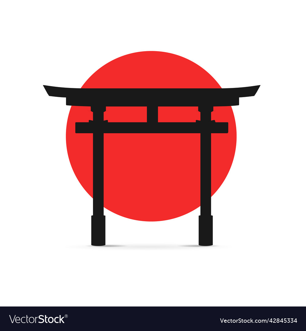 Silhouette black japanese traditional torii gate Vector Image