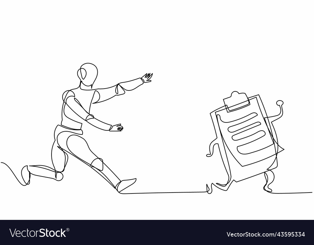Single continuous line drawing robot chasing