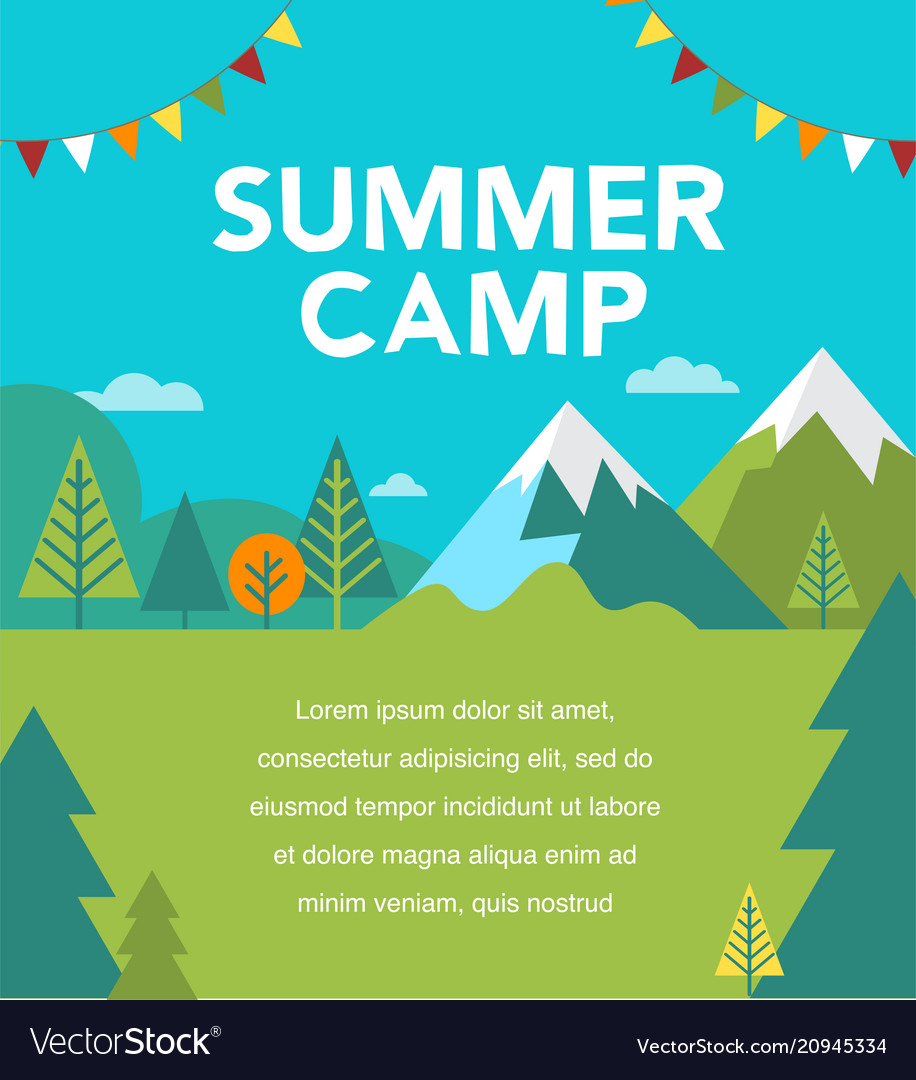 summer camp poster and flyer royalty free vector image vectorstock