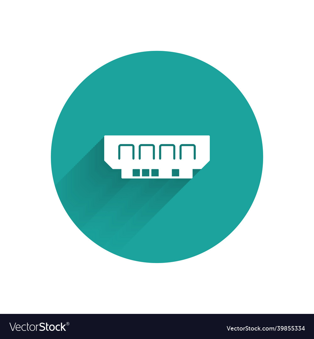 White ram random access memory icon isolated vector image White ram random access memory icon isolated