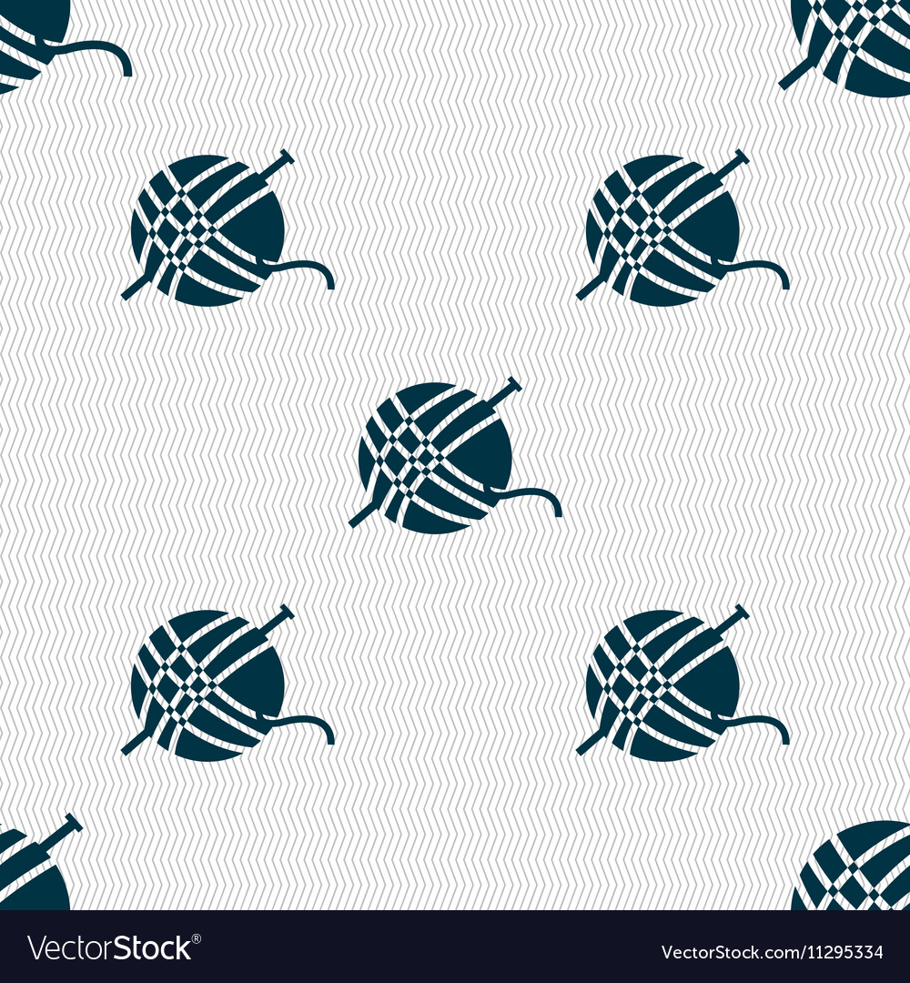 Yarn ball icon sign seamless pattern