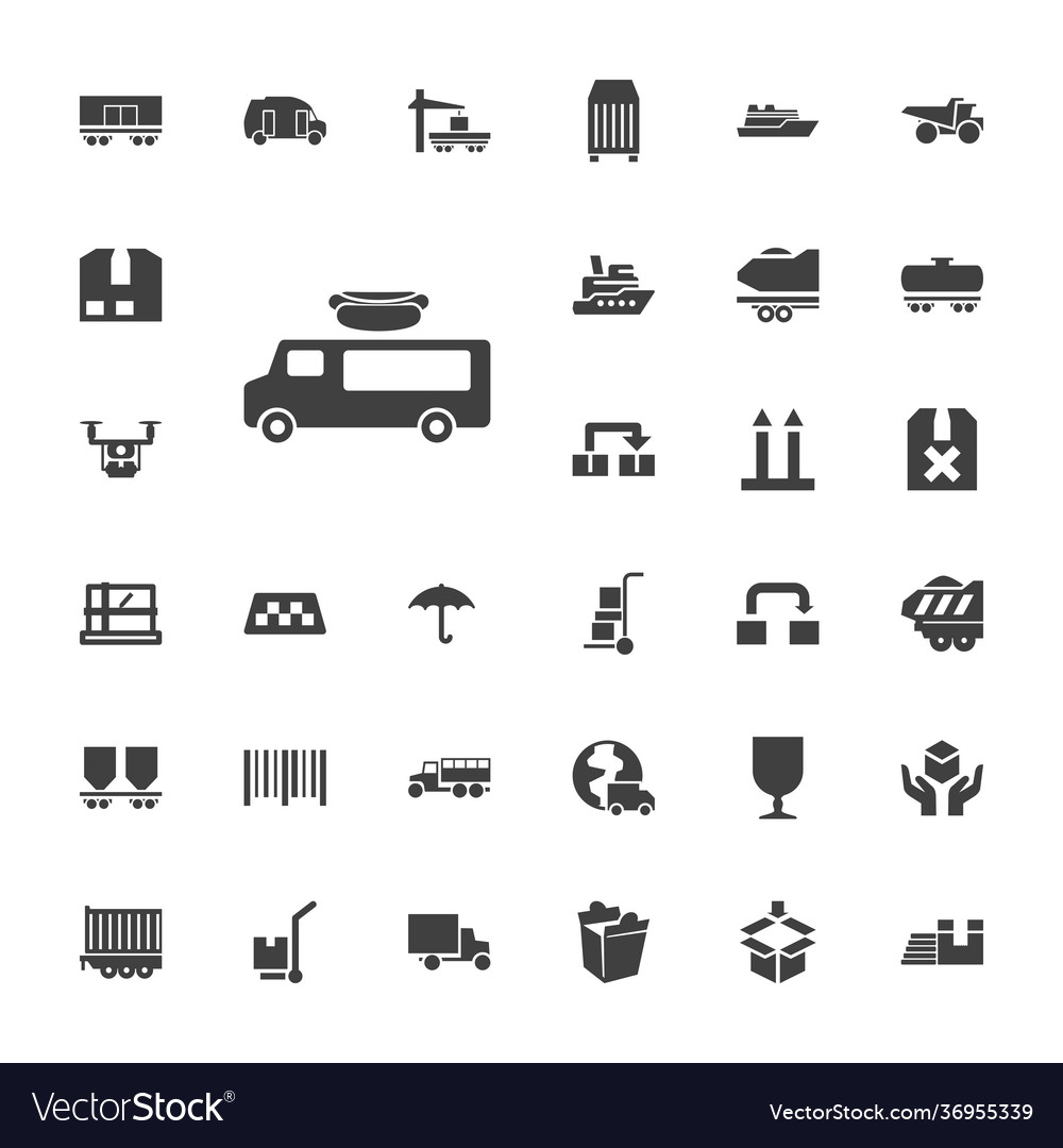 33 delivery icons Royalty Free Vector Image - VectorStock