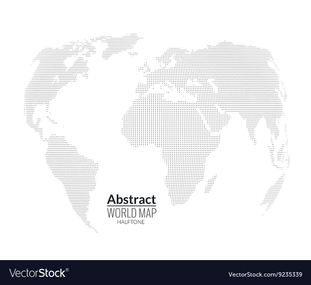 3d abstract world map planet dots global