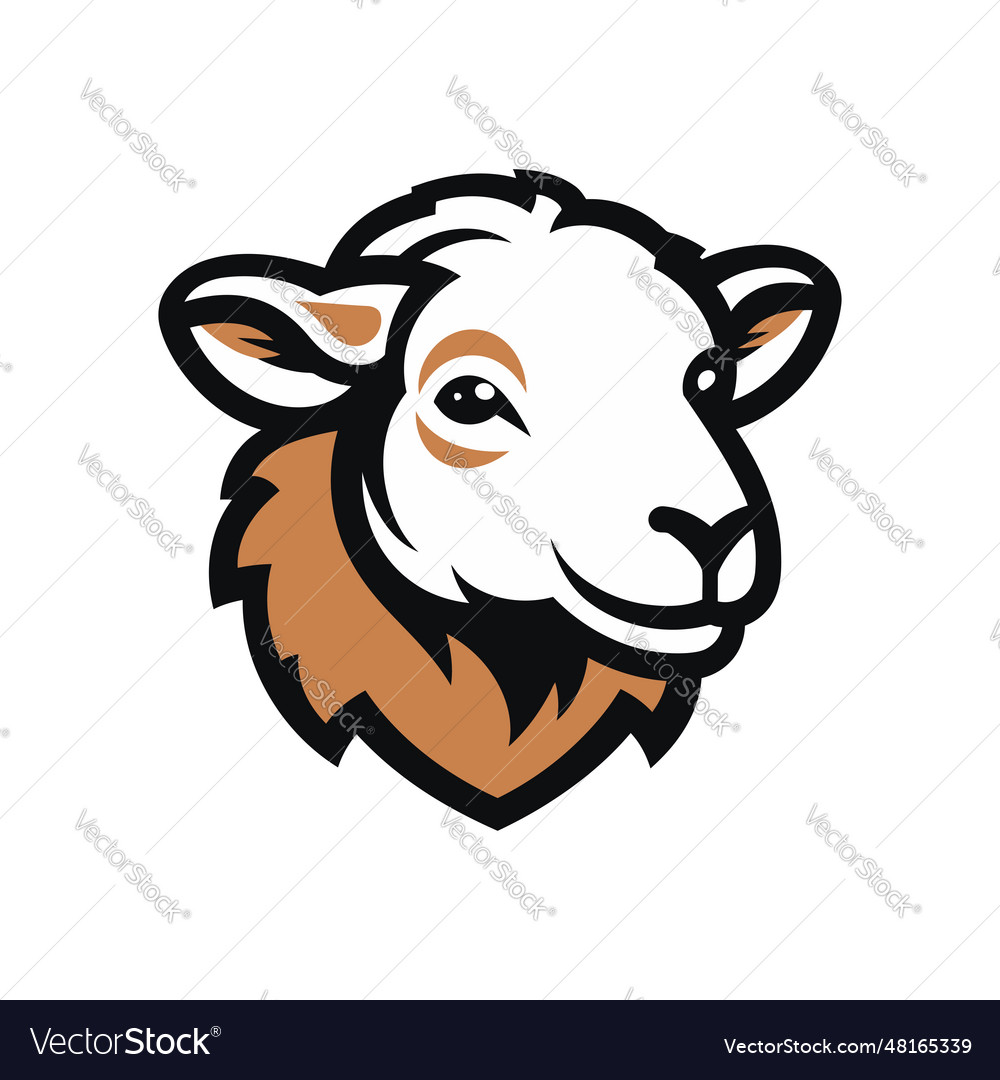 A simple sheep head logo concept Royalty Free Vector Image