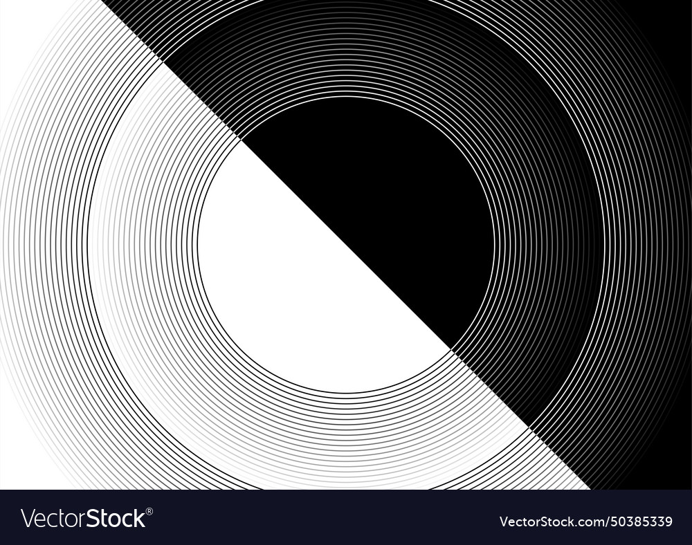 Black white round lines abstract technology Vector Image