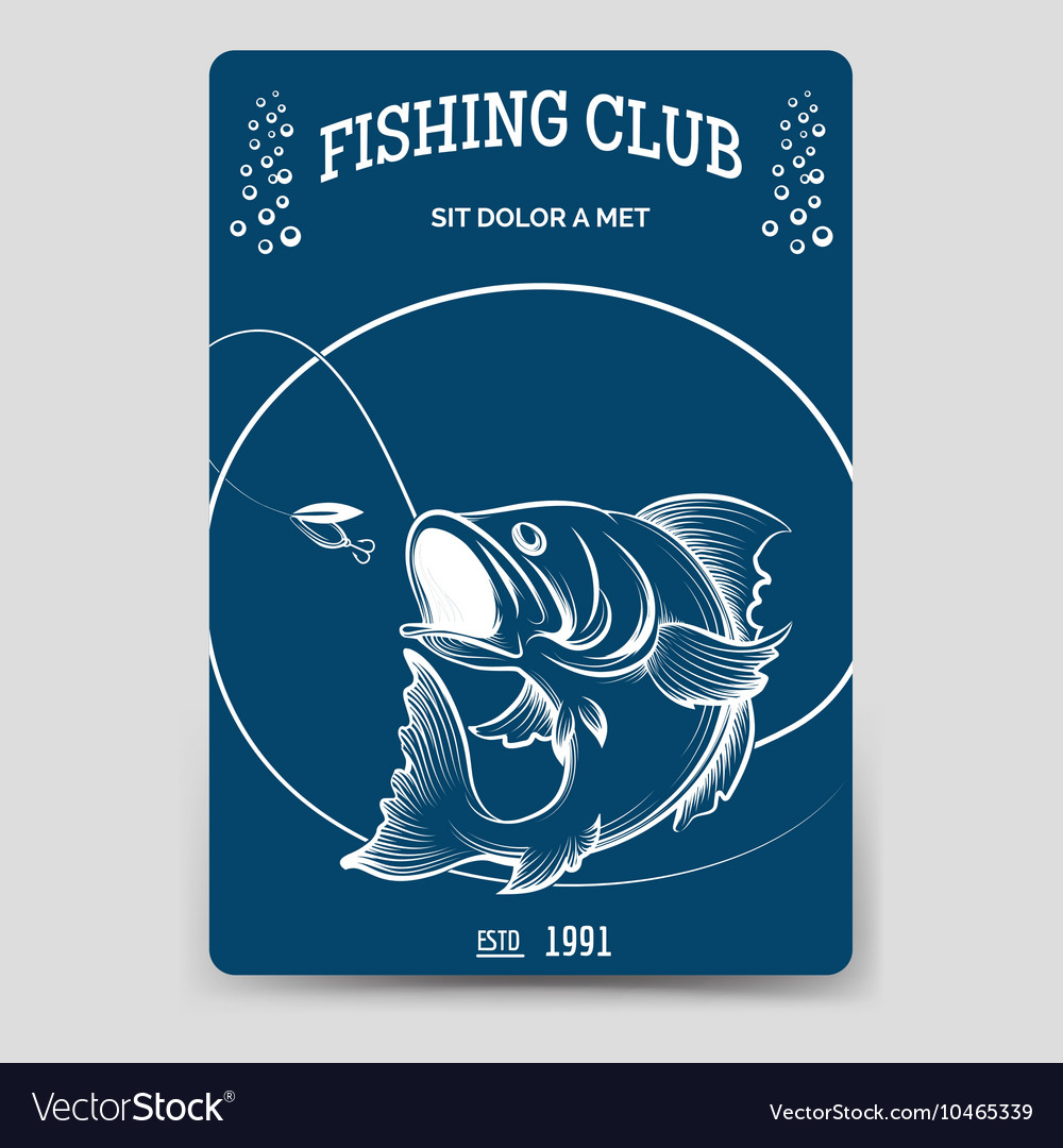 Fishing club brochure flyer template Royalty Free Vector Inside Fishing Tournament Flyer Template