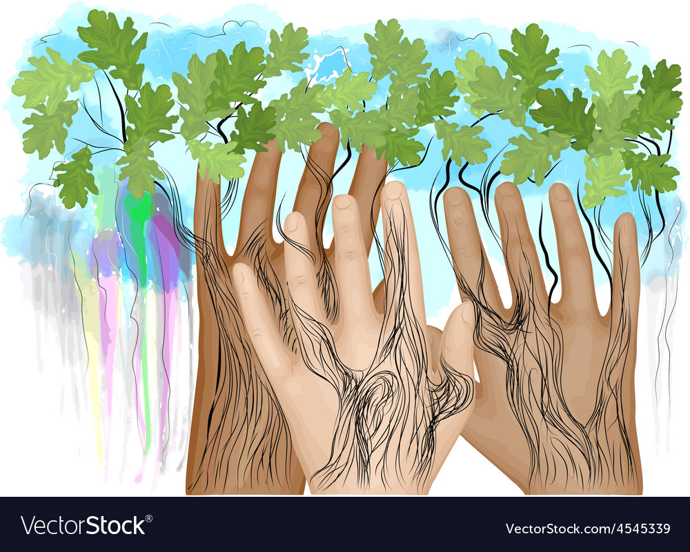 Hands as tree Royalty Free Vector Image - VectorStock