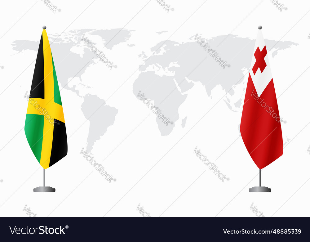 Jamaica and tonga flags for official meeting vector image Jamaica and tonga flags for official meeting