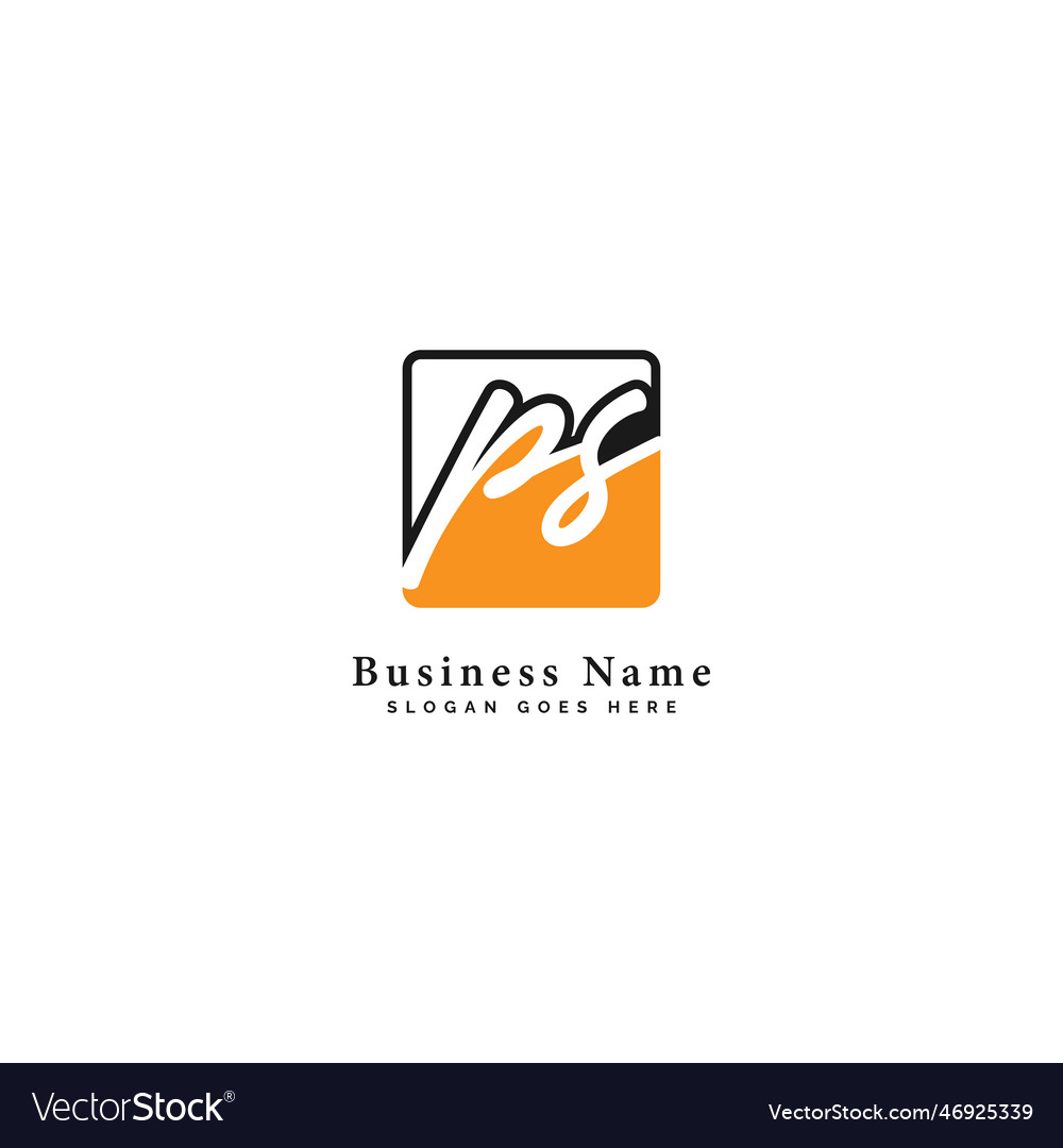 P s ps initial letter handwritten signature logo