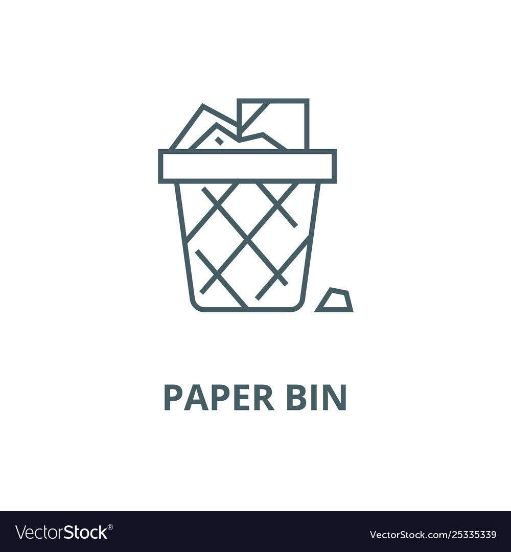 Paper binoffice garbage line icon linear