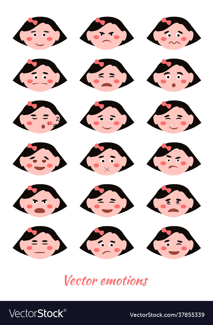 Set faces with various emotion vector image Set faces with various emotion