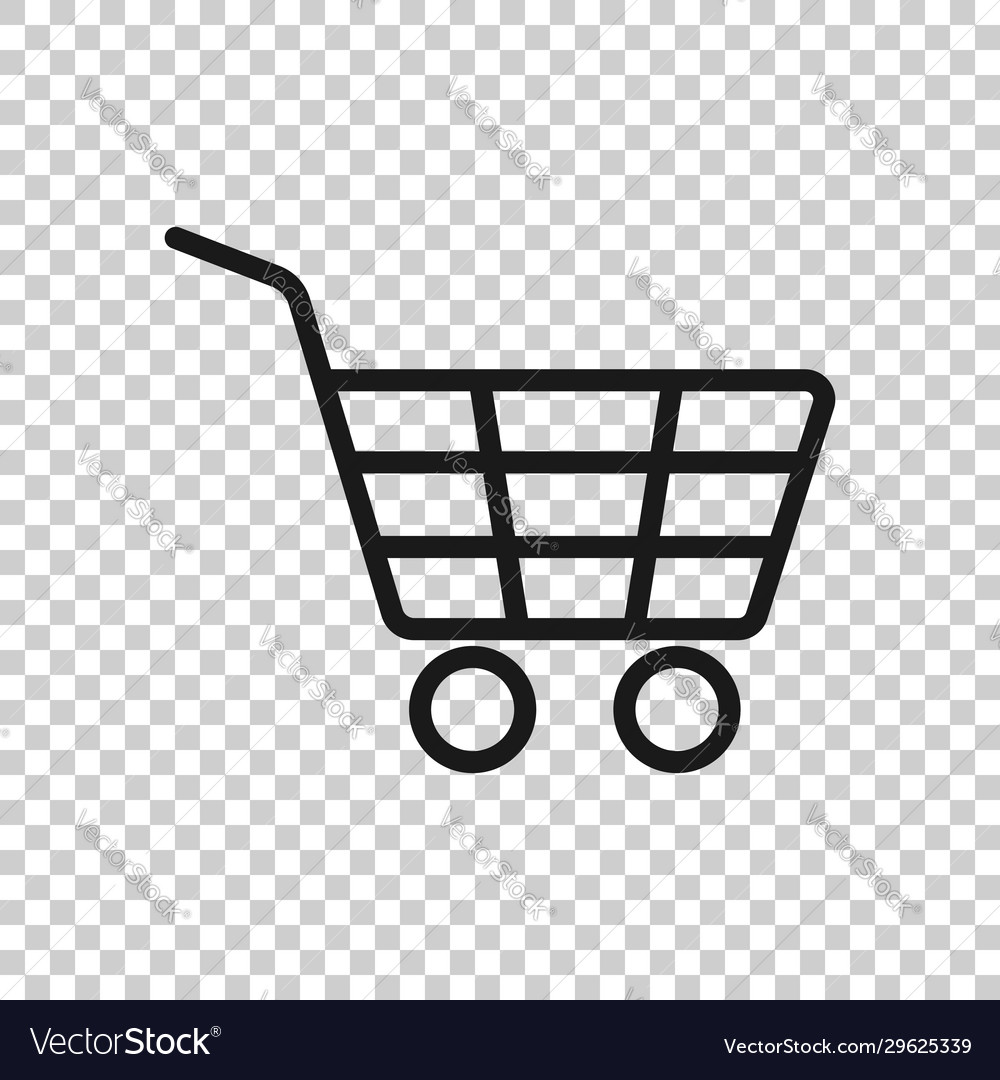 Shopping cart icon in flat style trolley on white Vector Image