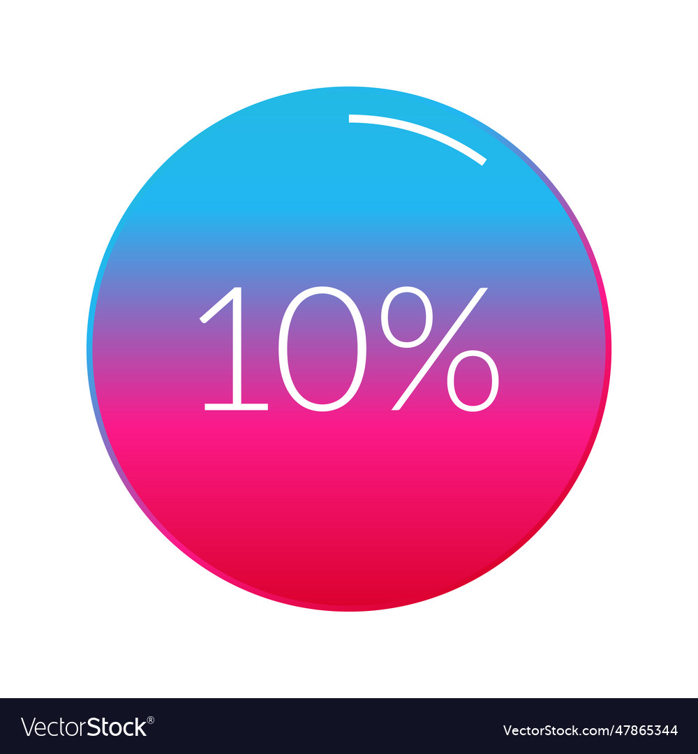 10 percent circle chart isolated symbol