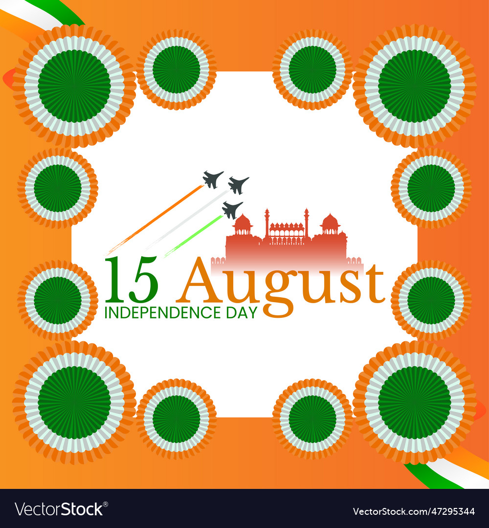 15 august independence day wishing post file Vector Image