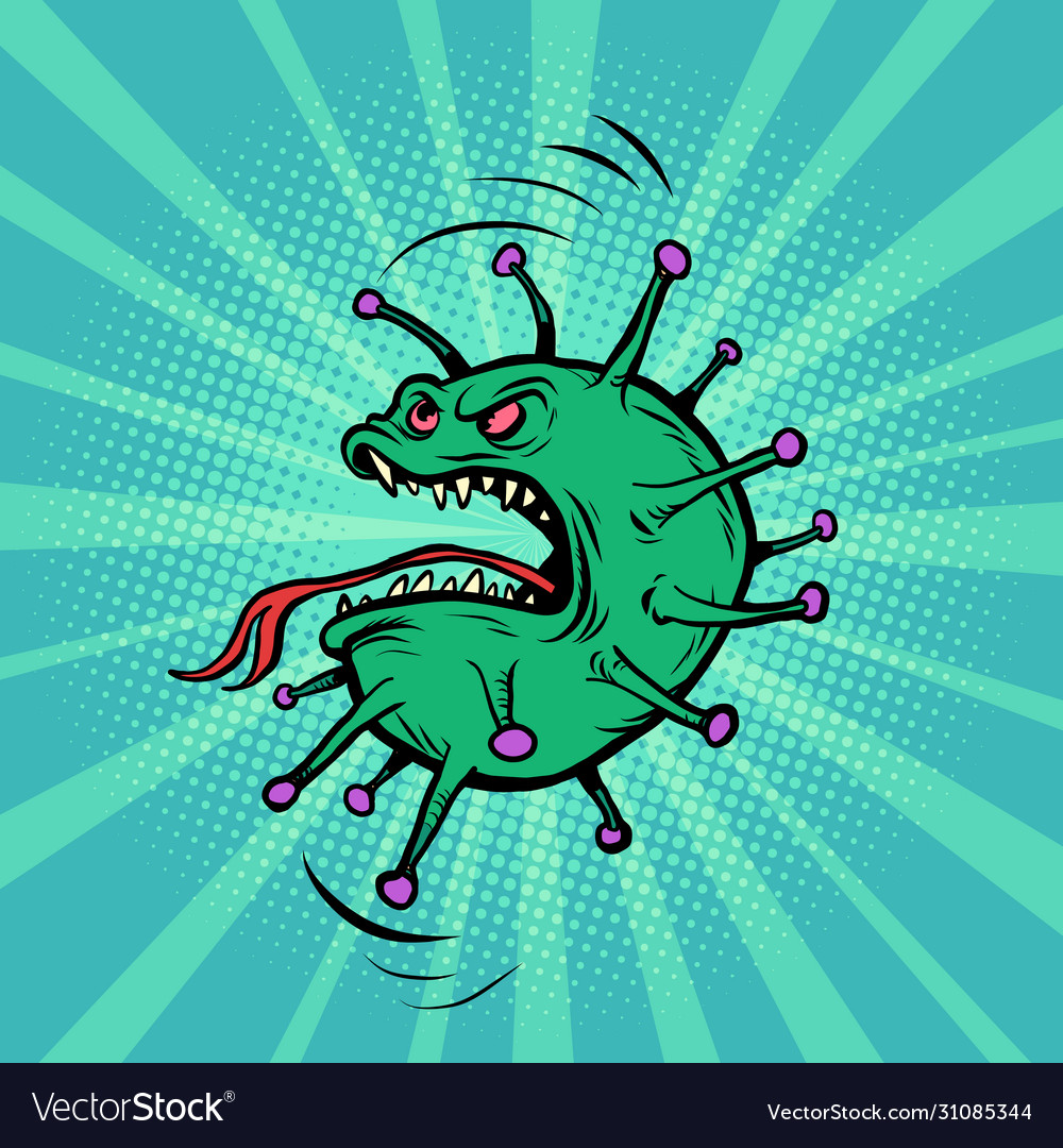 Coronavirus character evil green virus