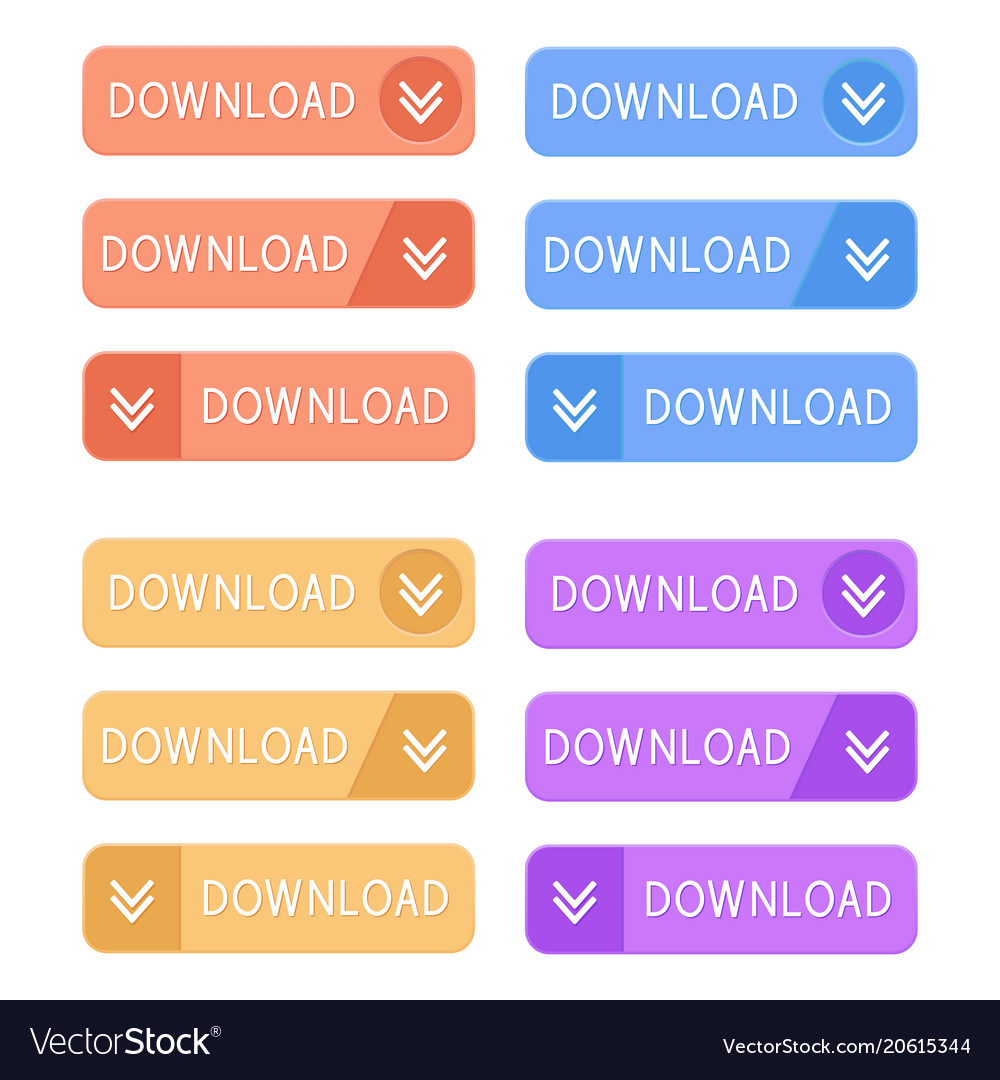 Download buttons set collection of web