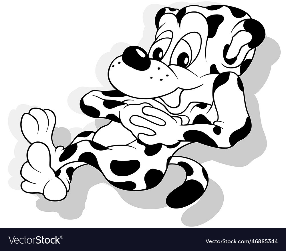 Drawing of a lying resting leopard