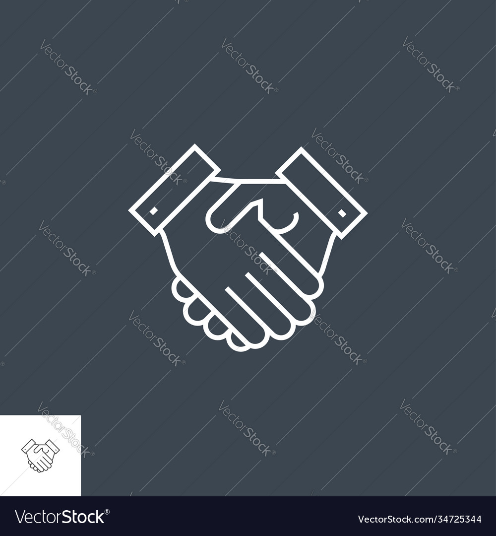 Handshake related line icon vector image Handshake related line icon