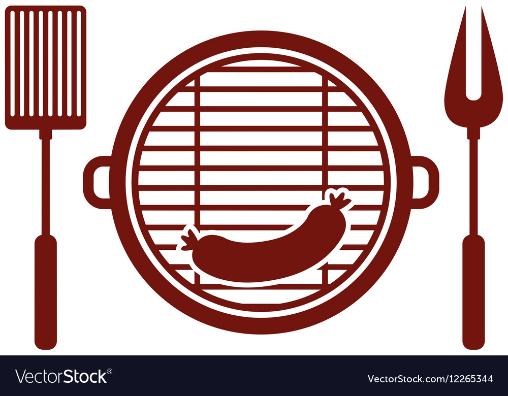 Isolated grill and sausage design