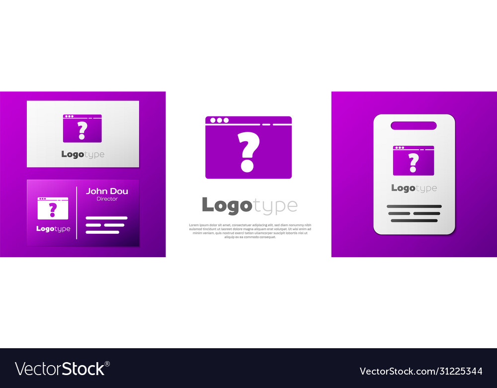 Logotype browser with question mark icon isolated vector image Logotype browser with question mark icon isolated