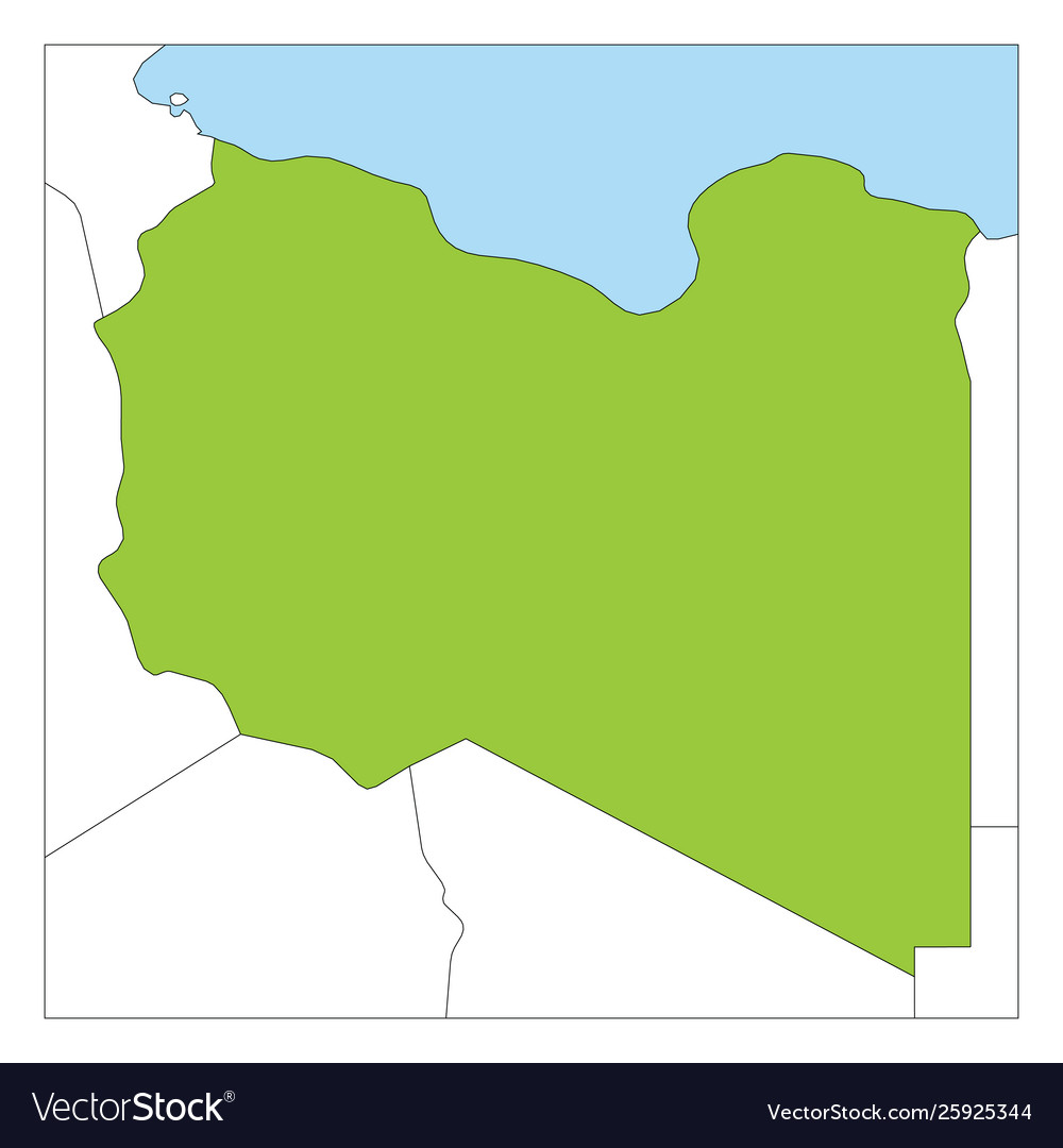 Map libya green highlighted with neighbor vector image Map libya green highlighted with neighbor