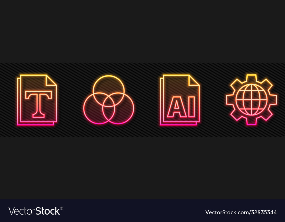 Set line ai file document text rgb vector image Set line ai file document text rgb