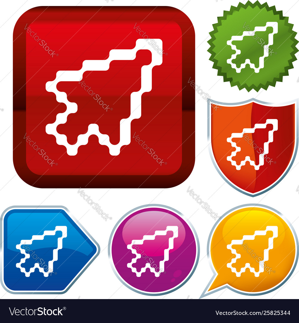 Setzen Sie glänzende Icon-Serie auf Tasten Cursor