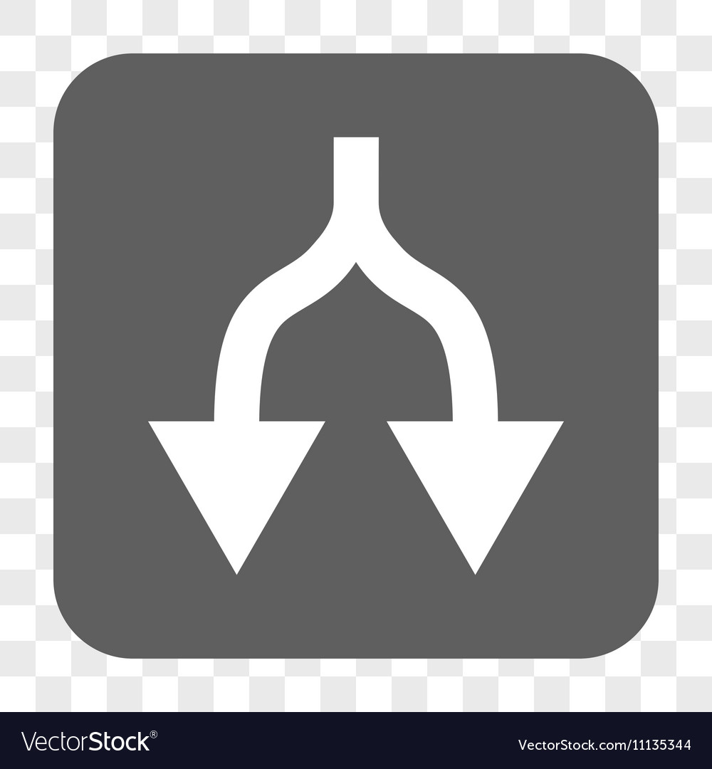 Split arrows down rounded square button