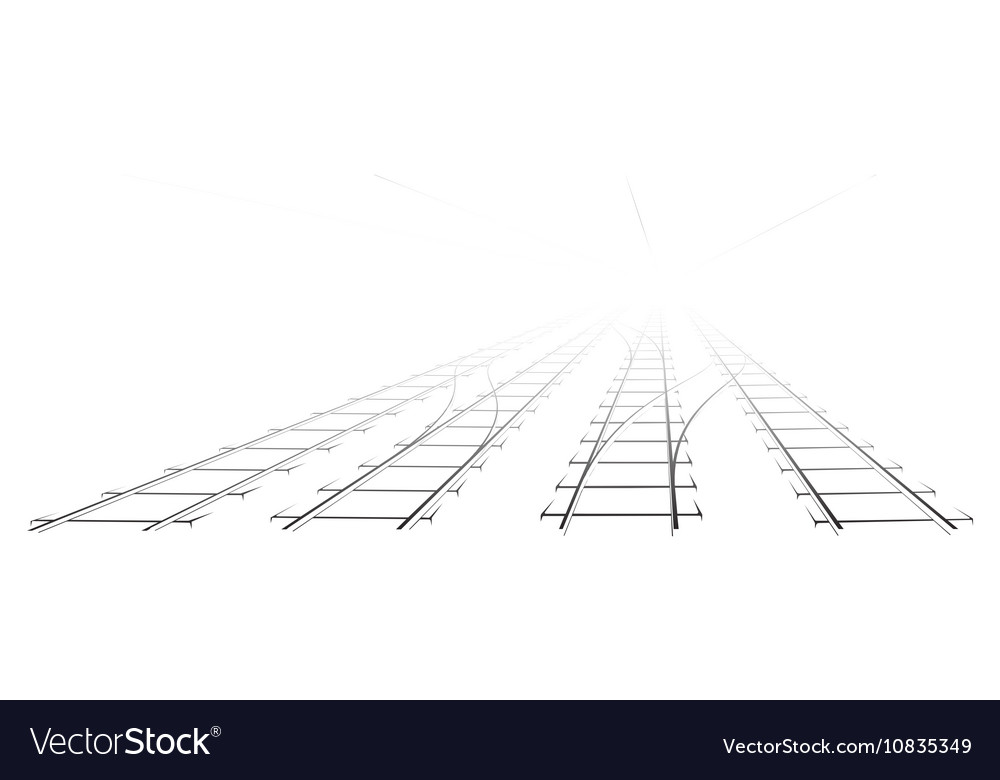 Black outline of tracks sleepers and turnouts