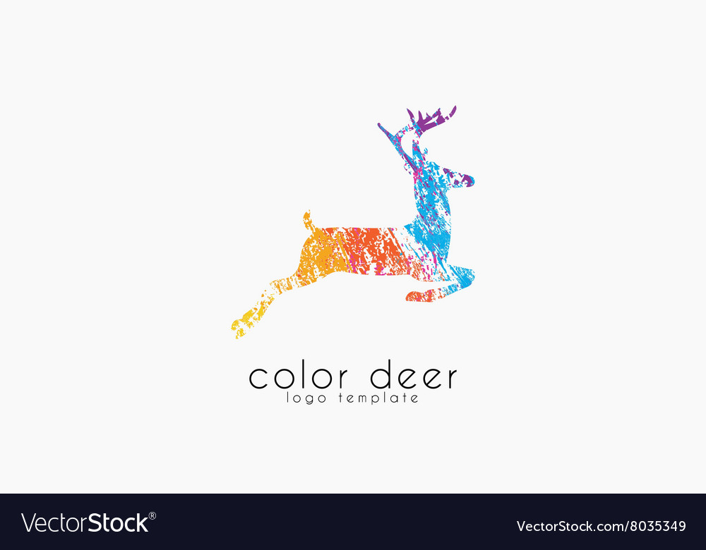 Deer logo design color animal