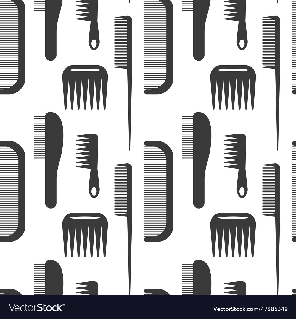 Flat comb seamless pattern Royalty Free Vector Image