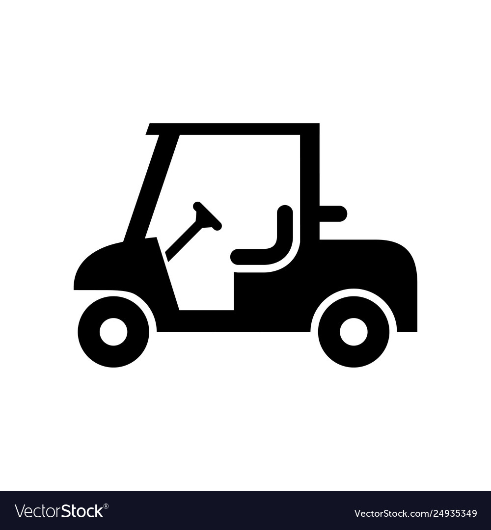 Golf car icon simple flat