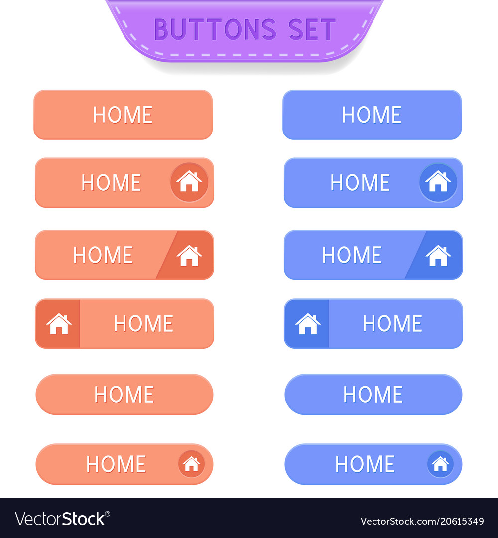 Home buttons set collection of web