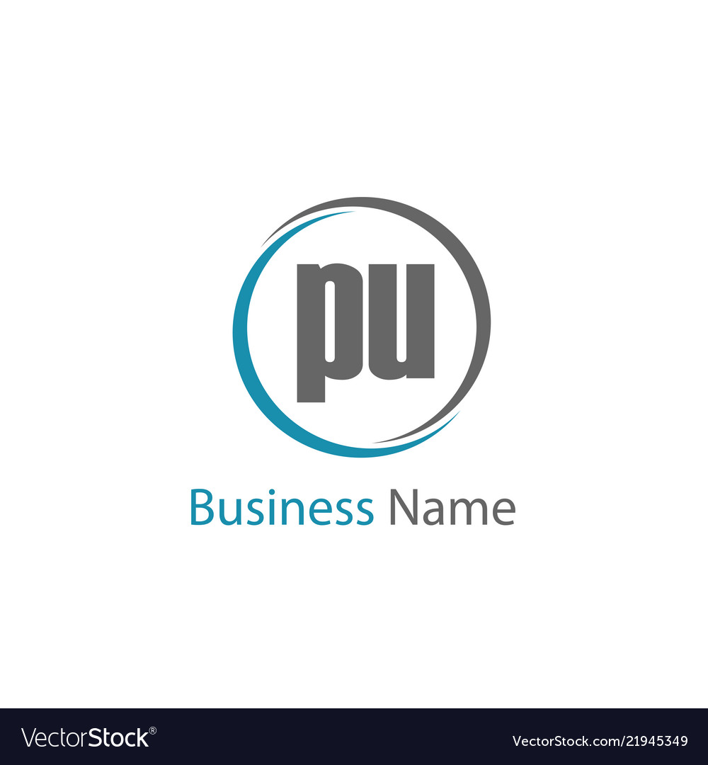 Initial letter pu logo template design